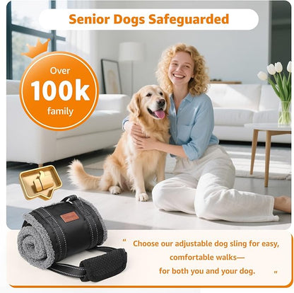 LOOBANI Portable Dog Sling for Back Legs, Hip Support Harness to Help Lift Dogs Rear for Canine Aid and Old K9 Cruciate Ligament Rehabilitation