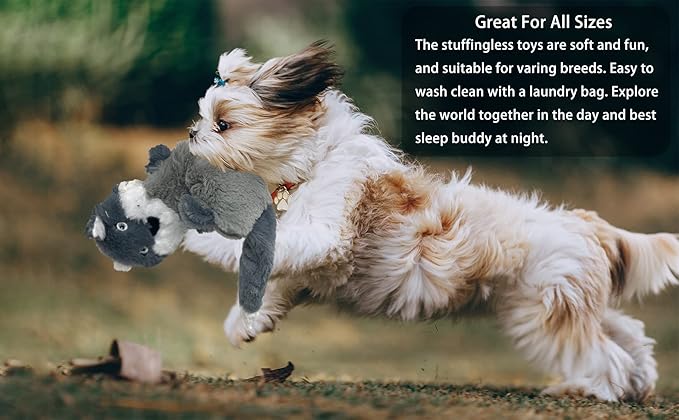 Jalousie Stuffingless Dog Crinkle Toys – No Stuffing Squeaky Set for Medium & Large Dogs