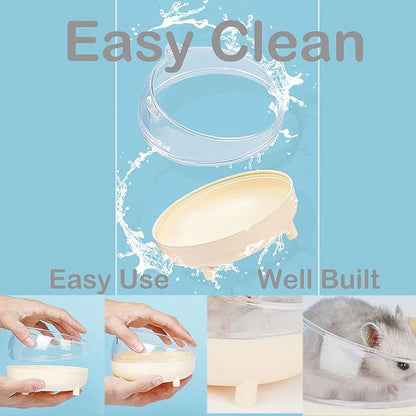 Meow&Woof Hamster Sand Bath Container, Large Sandbox Toilet Gerbil Batheoom, Tiny Chinchilla Dust Bathtub Sand Bath Box for Hamster Cage Accessories 6.5 Inch - Blue