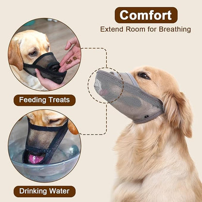 Crazy Felix Nylon Dog Muzzle for Small Medium Large Dogs Dachshund Beagle Poodle Labrador, Air Mesh Breathable and Drinkable Pet Mouth Guard for Anti-Biting Chewing Scavenging(XXXS, Black)