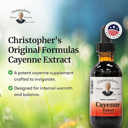 Christopher's Original Formulas Cayenne Extract - 2 fl oz Liquid | Premium Herbal Supplement for Wellness