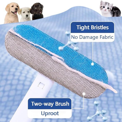 Pet Hair Remover for Furniture, Reusable Multifunctional Cat and Dog Hair Removal Tool, 17-Inch, Extra Long Handle, Gentle on Couch, Carpet, Clothes, Bedding, Tile, Car Seats