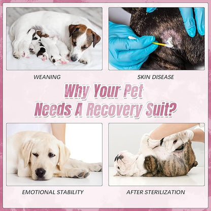 Kuoser Dog Surgery Recovery Suit, Anti Licking Pet Surgical Suit for Dogs Male Neuter, Female Dog Surgery Suit for Spay Subsititute E-Collar Cone, Dogs Body Suits After Surgery Pink Tie Dye M