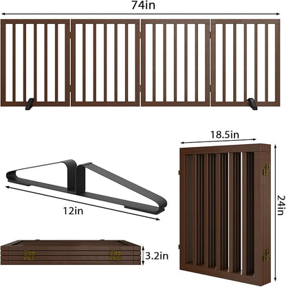 Dog Gate for Stairs,Foldable Dog Gate for Indoor Doorways House,Freestanding Pet Gates for Dogs,Doogie Puppy Fence Gate