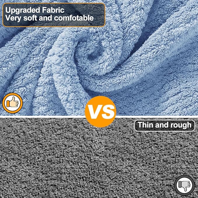 Medium to Large Size Dog Bathrobe, Quick Drying Super Absorbent Used for After Bathing, Warm Dog Towels, Adjustable Hoodies and Belts for Pet Dogs Bath Clothes Products(Blue Jacquard, 5XL)