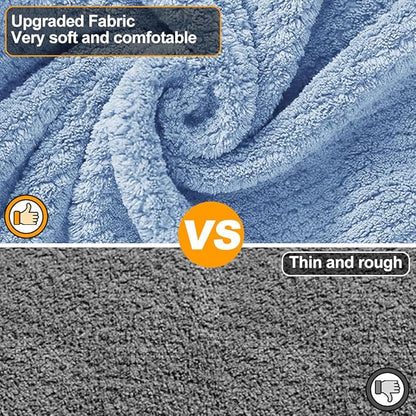 Medium to Large Size Dog Bathrobe, Quick Drying Super Absorbent Used for After Bathing, Warm Dog Towels, Adjustable Hoodies and Belts for Pet Dogs Bath Clothes Products (Blue Jacquard, 3XL)