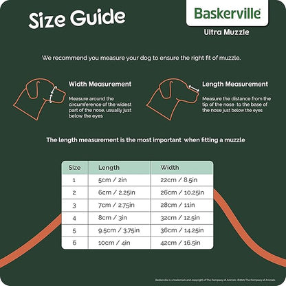 BASKERVILLE ULTRA MUZZLE - Patented Humane Design, Breathable, Dog can Pant and Drink, Adjustable, Padded, Dog Training Muzzle for Large Dogs, Prevents Biting, Wildlife Scavenging (Size 5, Black)