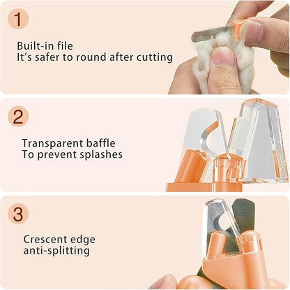 Cactus Shaped Cat Nail Clippers - Durable, Ergonomic Pet Grooming Tool for Cats & Kittens - Safe, Sharp, and Comfortable Claw Trimmer(Orange)