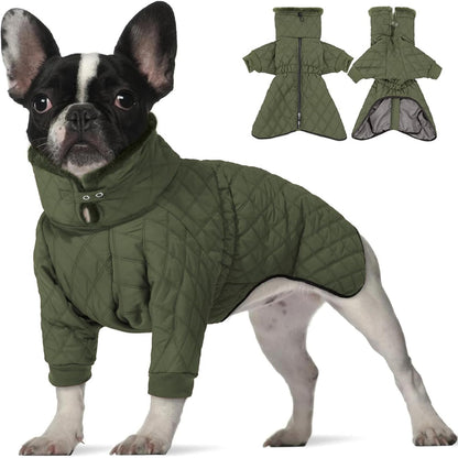 Waterproof Fleece-Lined Dog Snow Jacket with High Collar – S–3XL