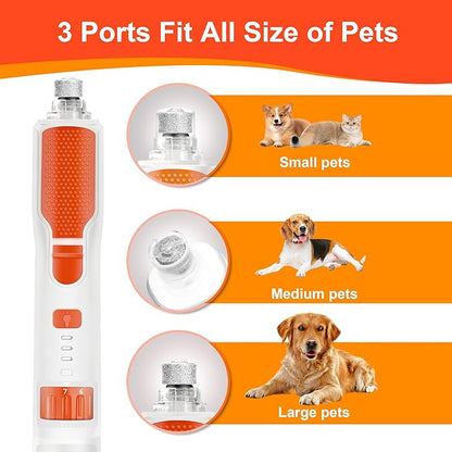 Dog Nail Grinder 7-Speed & 360° LED Light, Professional Pet Nail Grinder for Dogs and Cats, Electric Dog Nail Trimmer Painless Paws Grooming & Smoothing Tool for Large Medium Small Dogs Cats Pets