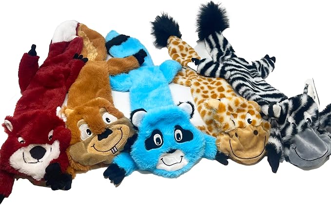 Jalousie 5-Pack Extra-Large Stuffingless Dog Toys – Premium Furrr Crinkle Squeaky Set