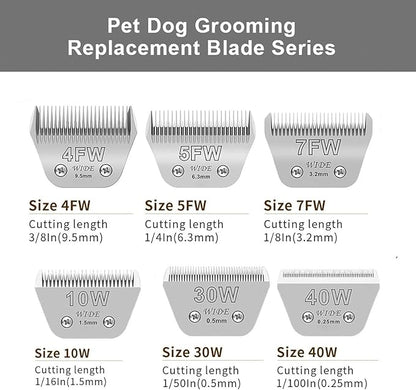 Wide Blades for Dog Grooming Blades Compatible with Andis Dog Clippers,30W Dog Clipper Blades Compatible with Oster A5,Wahl km10 Dog Clippers for Horse Dog Cat Animals,Stainless-Steel Blade Sharp