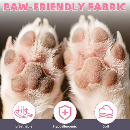 KOOLTAIL Dog Socks for Hot Pavement, Summer Breathable Dog Socks to Prevent Licking Paws, Non Slip Pet Boots & Paw Protectors for Hardwood Floor,Grippy Shoes for Small Medium Large Senior Dogs,Pink M