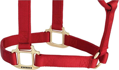 Weaver Equine Nylon Horse Halter, Triple-Ply Cheek Design, Original Non Adjustable Halters for Horses, Equine Tack,Average Size, Black
