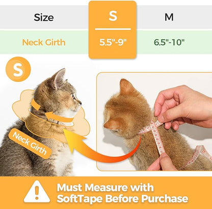 ComSaf Cat Cone Collar Soft - Cat Cones to Stop Licking e Collar for Cats After Surgery, Elizabethan Collar for Kitten Recovery, Comfortable Soft e Collar Cone for Small Cats, Yellow Flowers, S