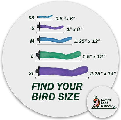 Brid Cage Safety Pumice Perch - Trims Nails and Beak - Promotes Healthy Nails and Beaks - Safe Non-Toxic Bird Supplies for Bird Cages - Large 12"