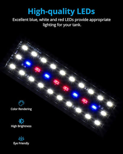 NICREW Clip on Aquarium Light, Fish Tank Light with White, Blue and Red LEDs, Planted Aquarium Light for Nano Tank, 2 Lighting Modes