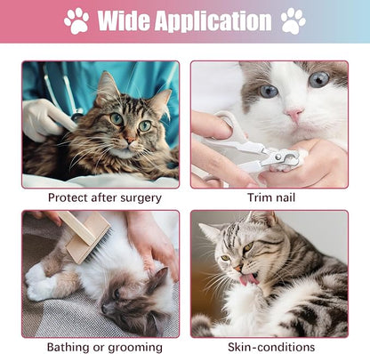 Cat Cone Collar Soft, Adjustable Cat Recovery Collar to Stop Licking After Surgery Protective E Collar for Cats Small Dogs, Dounut S