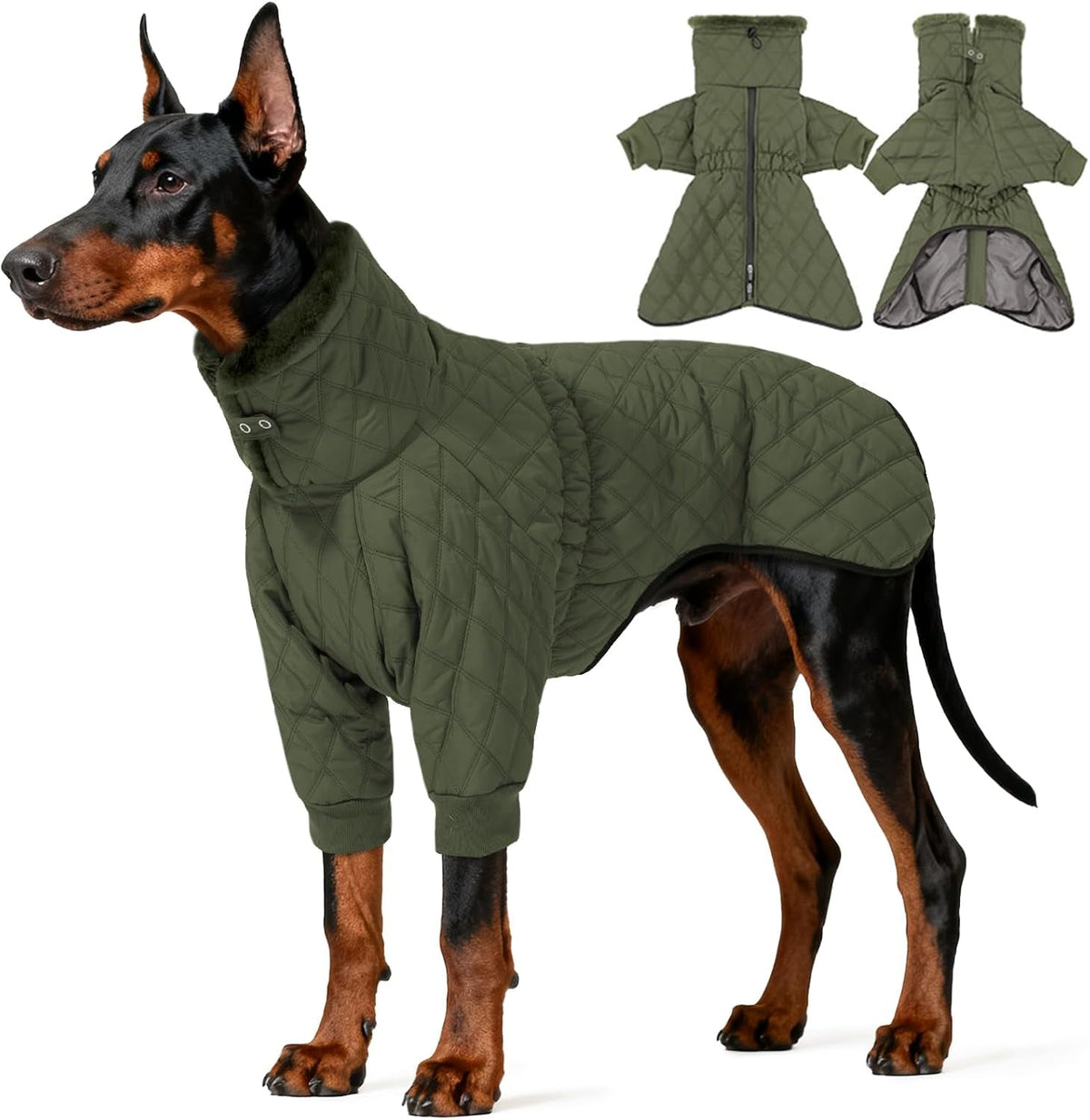 Waterproof Fleece-Lined Dog Snow Jacket with High Collar – S–3XL