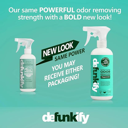 Odor Remover Spray, 16oz (2-Pack). 'Peppermint' Essential Oil Odor Eliminator for Strong Odors on Fabric, Shoes, Activewear. 'ProvenSafe' Deodorizer for Pets, Kids & Sensitive Gear w/Ionic Silver
