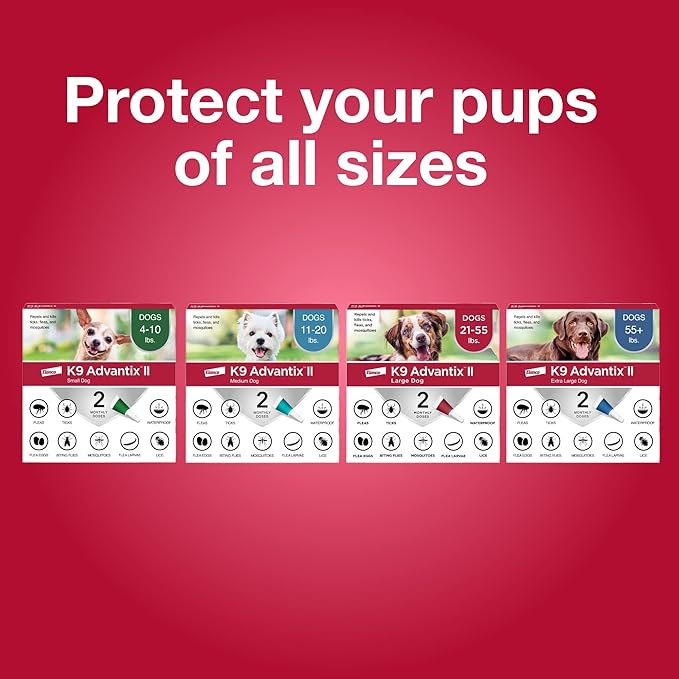 K9 Advantix II Large Dog Vet-Recommended Flea, Tick & Mosquito Treatment & Prevention | Dogs 21-55 lbs. | 1-Mo Supply