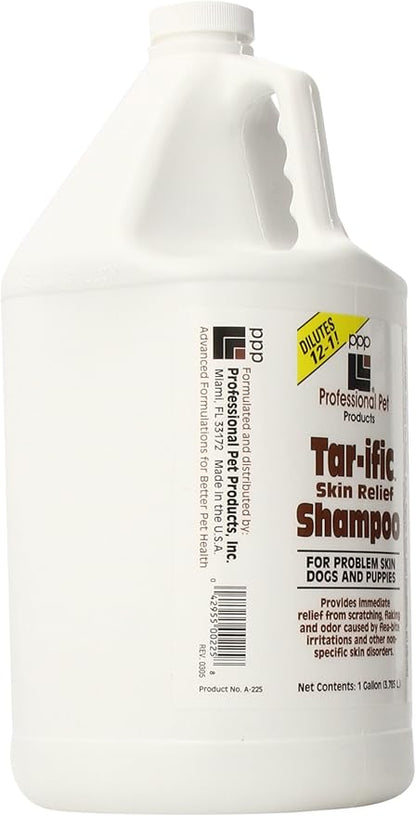 PPP Tar-ific Skin Relief Shampoo for Dogs - Soothe Hot Spots, Dryness, Flaking & Itching - Nourishes & Relieves Skin Issues - 1 Gallon