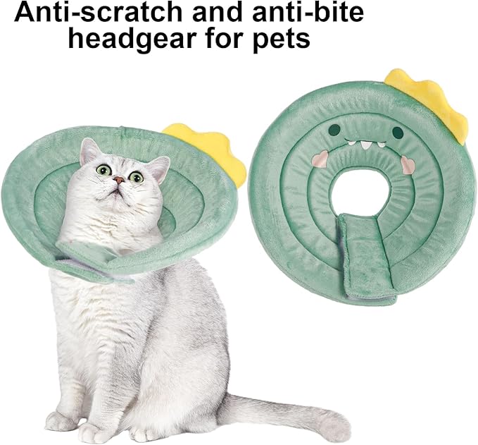 FRIUSATE Cat Cone Collar Soft, Cute Cat Recovery Collar Soft Adjustable Cat Cones to Stop Licking Comfortable Breathable Lightweight Neck Cone for Cats Kittens Pet After Surgery