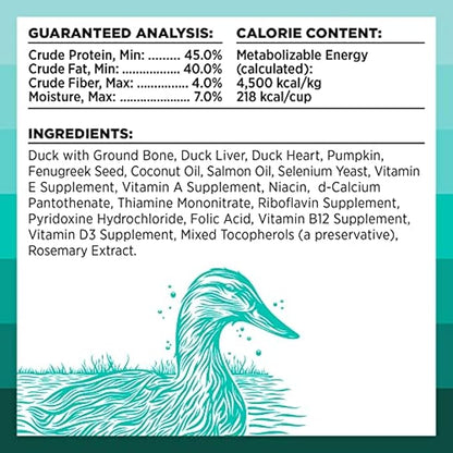 BIXBI Rawbble Freeze Dried Dog Food, Duck Recipe, 26 oz - 95% Meat and Organs, No Fillers - Pantry-Friendly Raw Dog Food for Meal, Treat or Food Topper - USA Made in Small Batches