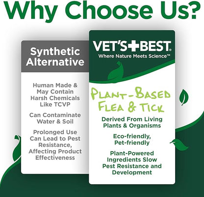 Vet's Best Natural Flea & Tick Easy Spray for Cats – Natural Flea & Tick Prevention with Cotton Spice Scent – Plant-Based Cat Spray with Essential Oils – Gentle Pest Control Formula – 14 oz Bottle