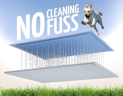 TidyFriend Dog Pee Pad Holder Tray Fits for 30” x 23” Pee Pads with Corner Lock Holes, Raised Edges, Non-Spill, Easy to Clean Silicone Dog Potty Tray Holder, For Indoor Floor Protection (Light Grey)