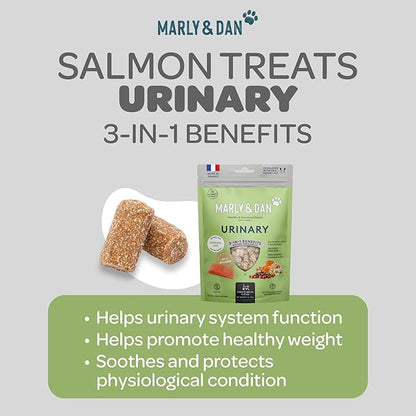 Marly & Dan Salmon Treats for Cats with Brewers Yeast & Green Tea, Urinary Recipe, 3oz Bag