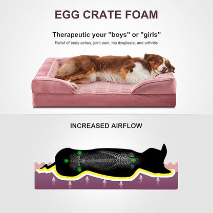 FURTIME Orthopedic Dog Bed for Extra Large Dogs - XL Waterproof Dog Sofa Bed, Ultra Comfy Supportive Foam Pet Bed with Removable Washable Cover, Jumbo Dog Bed with Nonskid Bottom