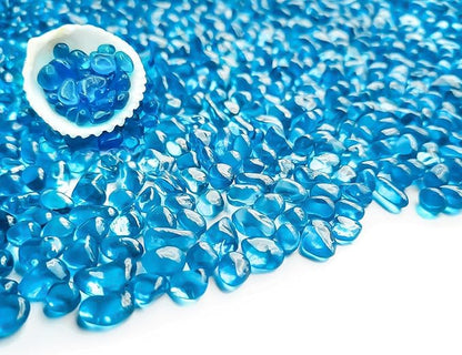Keedolla Fish Tank Blue Gravel 3 LB Sea Glass Stones Marbles Pebbles Gravel Rock for Aquarium|Fish Tank|Vase|Succulent Plants Decor - Lake Blue