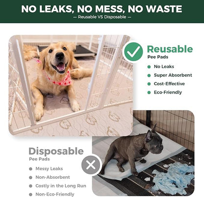 FXW Washable Pee Pads for Dogs, Puppy Pads with Super Absorbent, Specifically Designed for Whelping Box, 32" Round, Khaki, 1 Pack