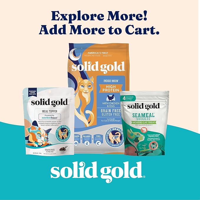 Solid Gold Wet Cat Food Shreds in Gravy - Healthy Canned Cat Food Made w/Real Tuna, Shrimp, Vitamins, Minerals & Taurine - Grain Free & Gluten Free Canned Meals for Cats & Kittens - 24ct/3oz Can