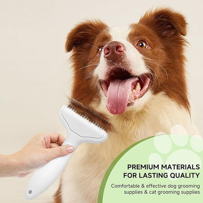 Undercoat Shedding Brush for Dogs & Cats – Professional Deshedding & Dematting Tool –Steam Brush for Cat & Dog Includes Waterless Shampoo