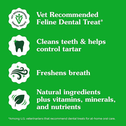 Greenies Feline Adult Dental Cat Treats, Catnip Flavor, 9.75 oz. Tub