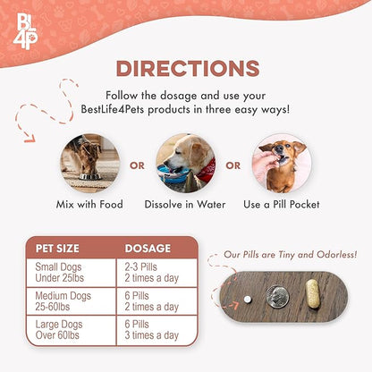 Mange Treatment for Dogs, Natural Dog Itching Skin Relief for Demodectic & Puppy Mange, Mites, Canine Scabies, Helps Dogs Skin Irritation, Hot Spots, Hair Loss, and Canine Dandruff, 800 Odorless Pills
