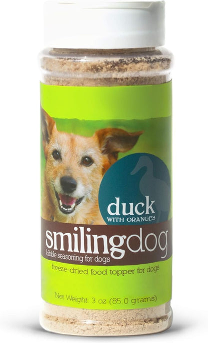 Herbsmith Kibble Seasoning – Freeze Dried Duck – Dog Food Topper for Picky Eaters – Grocery-Grade Fruits + Veggies – 3oz
