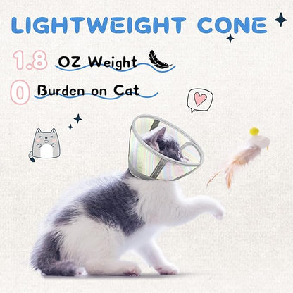 Supet Cat Cone Collar After Surgery, Soft Mesh Recovery Collar for Cats to Stop Licking and Scratching, Plastic Cone Alternative for Small Dogs, Medium, Large Cats