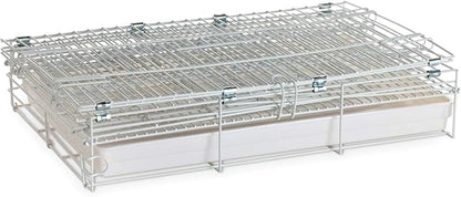 Large Portable Durable Metal Travel or Veterinary Easy Collapsable Parrot Bird Carrier Beaks Proof Carrier Cage Easy Clean Pull Out Tray Stainless Steel Feeder Bowls Natural Wooden Perch