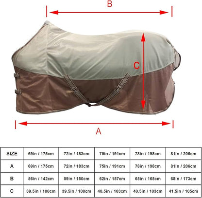 BARN & STABLE Breathable and UV Protective Tear-Resistant Mesh Horse Fly Sheet Comfy Equine Summer Sheet with Removable Web Leg Straps