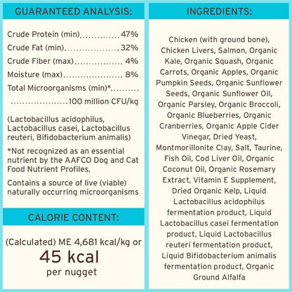 Primal Freeze Dried Raw Cat Food Nuggets Chicken & Salmon, Complete & Balanced Meal or Topper, Premium, Healthy, Grain Free, High Protein Raw Cat Food with Probiotics (5.5 oz)