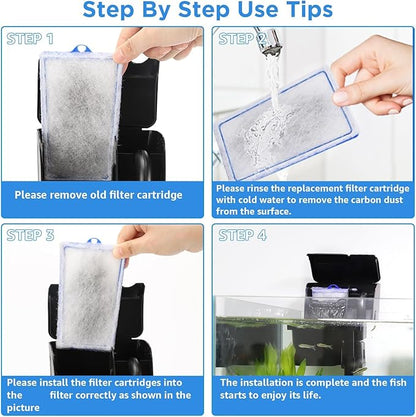 9 Count Assembled Large Filter Cartridges Compatible with Tetra Whisper Bio-Bag Filters 20i 40i IQ20/30/45/60 PF20/30/40/60, Large Replacement Filter Cartridges for Whisper Filters & Aquariums
