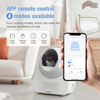 CATLINK Self Cleaning Automatic Litter Box for Cats - Hands-Free Cleanup with App Control, Double Odor Removal - Extra Large Size for 3.3~22lbs Cats - Smart Robot Cat Litter Box (Upgrade)