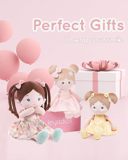 Soft Baby Doll Toys (16''), My First Baby Rag Doll for 1 Year-Old Girl Birthday Gift, Christmas Plush Toys Gift for Toddler Kids Infants- Meadow Girl
