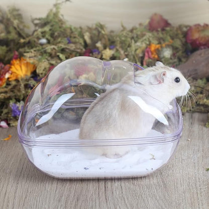 BUCATSTATE Hamster Sand Bath Container Hideout Hamster Toilet with Scoop Set Dust Bath Accessories for small animal,Gerbil,Syrian Hamster,Mouse,Rat (Purple, Medium)