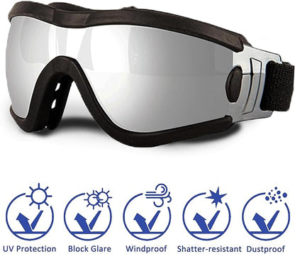 Small Dog Sunglasses with Adjustable Strap UV Protection, Winproof Puppy Sunglasses, Suitable for Dogs Eyes Protection，Soft Dog Goggles