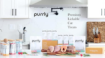 Purrly Lickable Wet Cat Treats Healthy Grain-Free Chicken Variety Pack (18 Count) Squeezable Creamy Purée with Human-Grade Protein Sources and Functional Nutrients Non-GMO No-Artificial-Additives