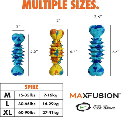 Max Fusion with Nike Grind, Arlee Spike Bone Dog Toy, Chew Toy for Play, Fetch, Tug, XL